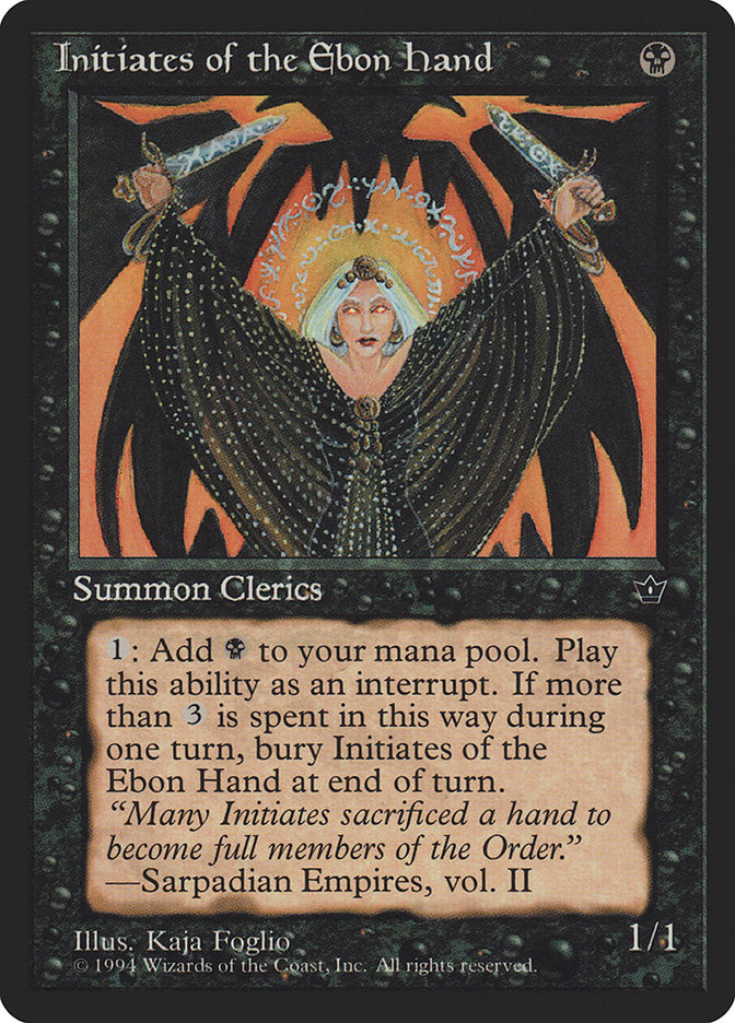 Initiates of the Ebon Hand (Kaja Foglio) [Fallen Empires] | Card Merchant Takapuna