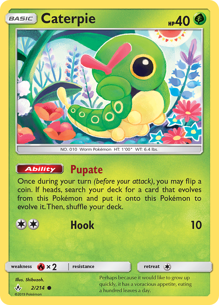 Caterpie (2/214) [Sun & Moon: Unbroken Bonds] | Card Merchant Takapuna