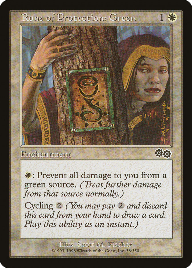 Rune of Protection: Green [Urza's Saga] | Card Merchant Takapuna