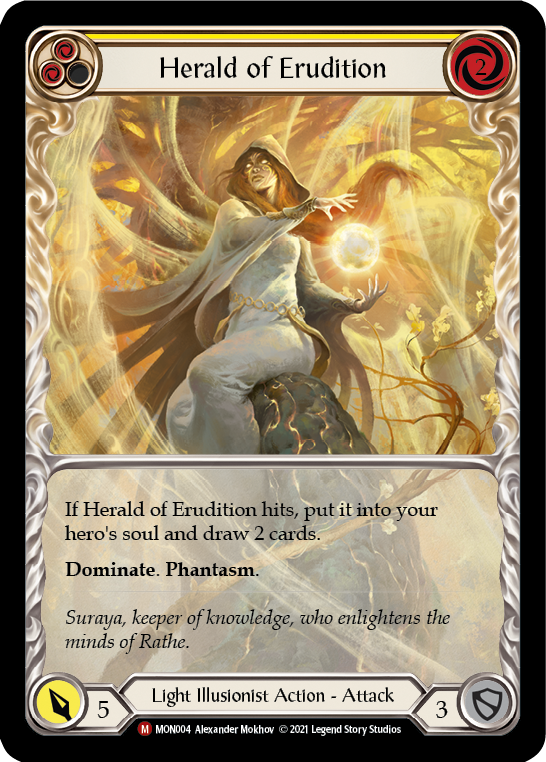 Herald of Erudition (Blue Extended Art) [MON004-EA] (Monarch)  1st Edition Rainbow Foil | Card Merchant Takapuna