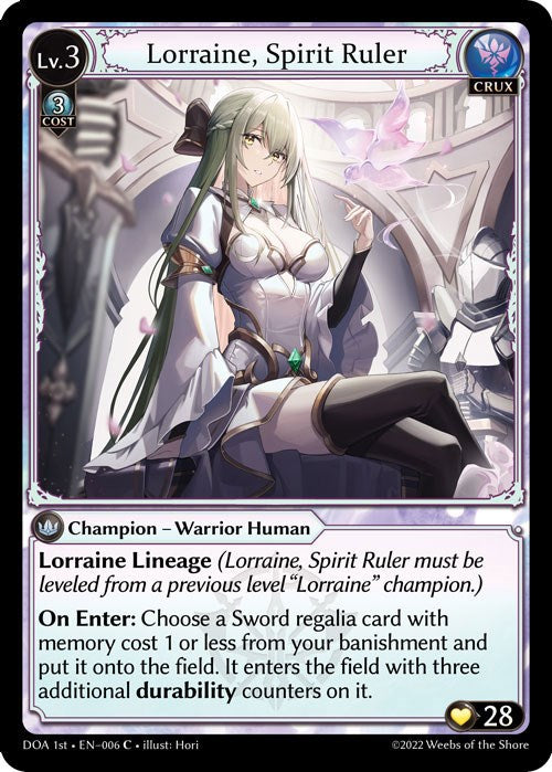 Lorraine, Spirit Ruler (006) [Dawn of Ashes: 1st Edition] | Card Merchant Takapuna