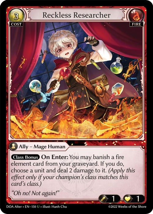 Reckless Researcher (150) [Dawn of Ashes: Alter Edition] | Card Merchant Takapuna