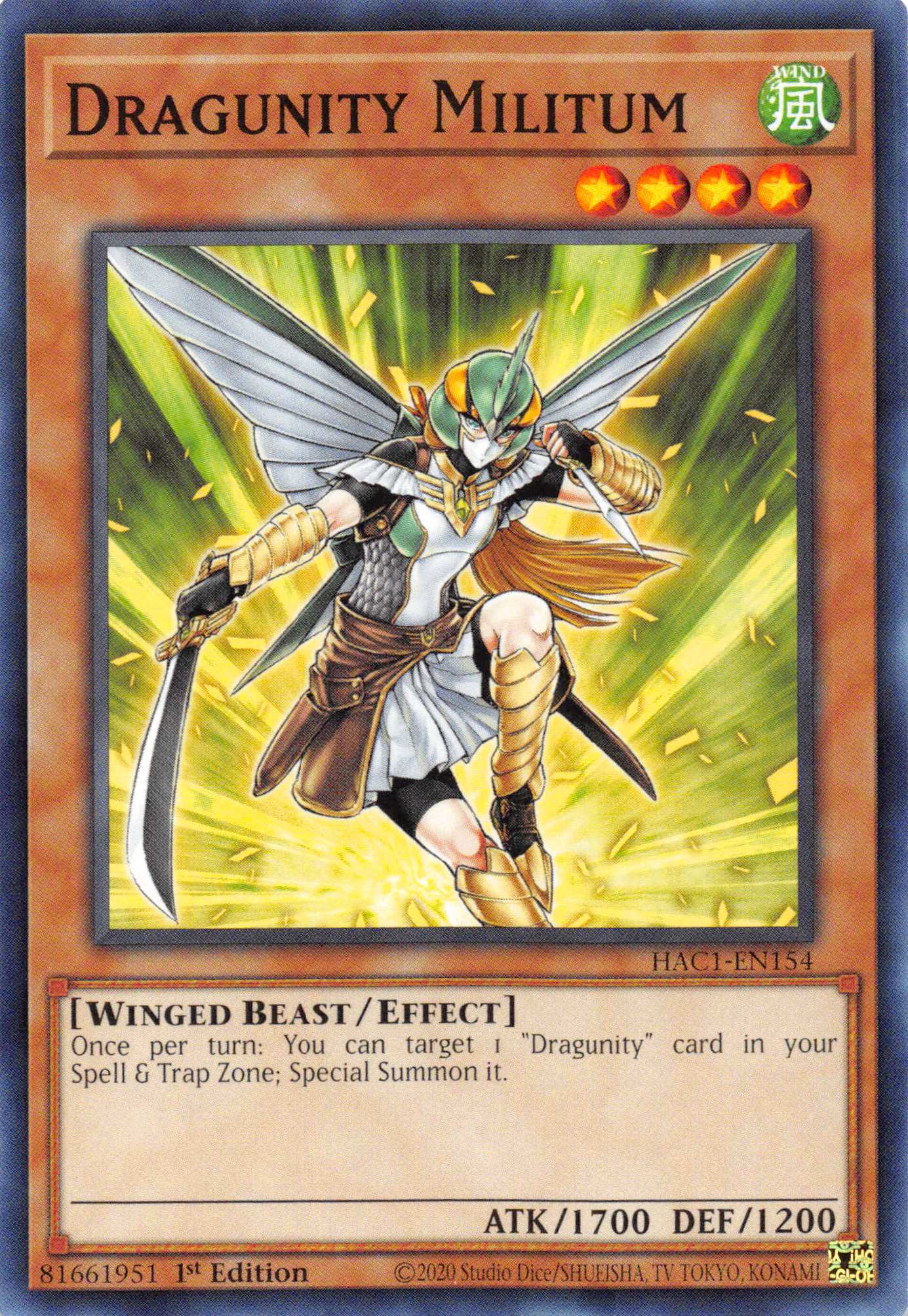 Dragunity Militum [HAC1-EN154] Common | Card Merchant Takapuna