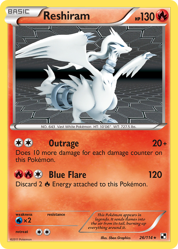 Reshiram (26/114) [Black & White: Base Set] | Card Merchant Takapuna