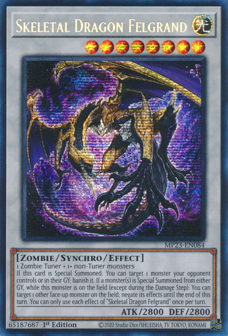 Skeletal Dragon Felgrand [MP23-EN084] Prismatic Secret Rare | Card Merchant Takapuna