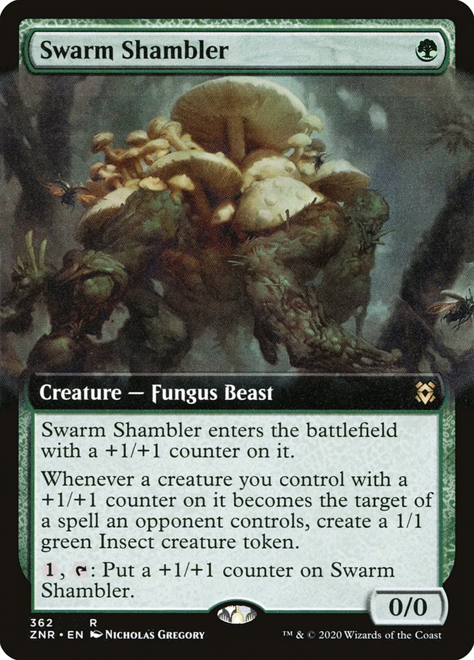Swarm Shambler (Extended Art) [Zendikar Rising] | Card Merchant Takapuna