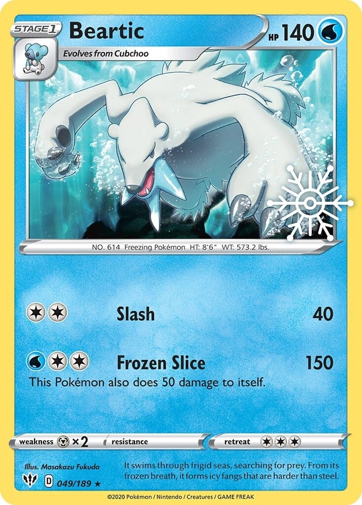 Beartic (049/189) (Holiday Calendar) [Sword & Shield: Darkness Ablaze] | Card Merchant Takapuna