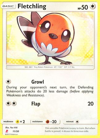 Fletchling (11/30) [Sun & Moon: Trainer Kit - Lycanroc] | Card Merchant Takapuna