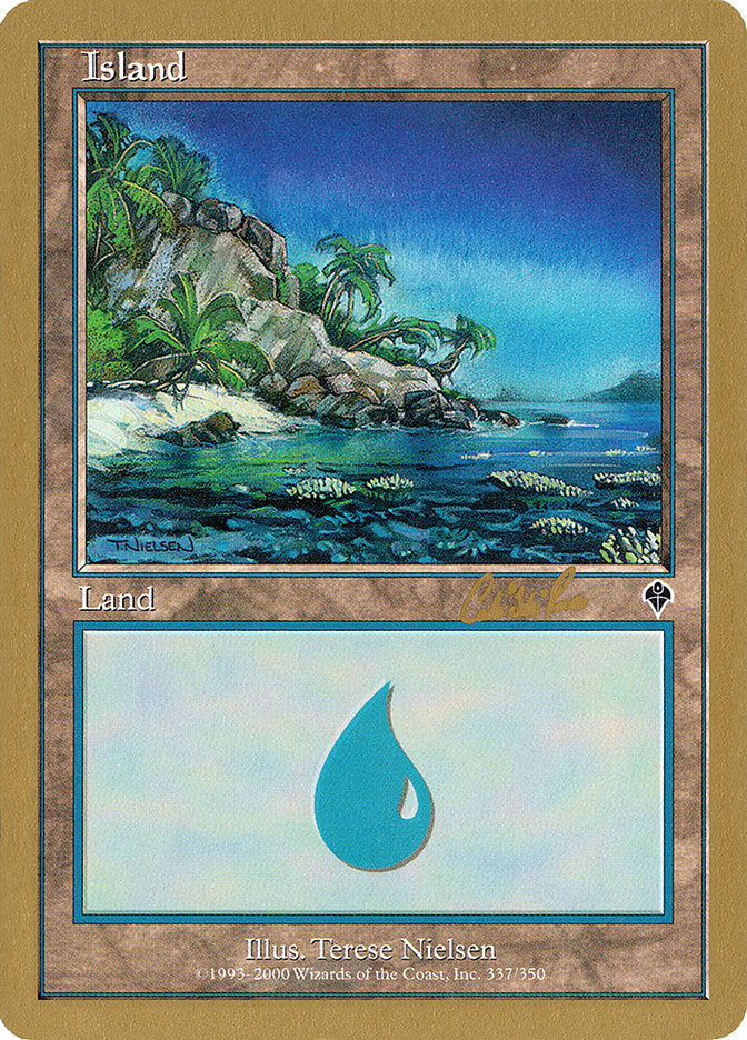 Island (cr337) (Carlos Romao) [World Championship Decks 2002] | Card Merchant Takapuna