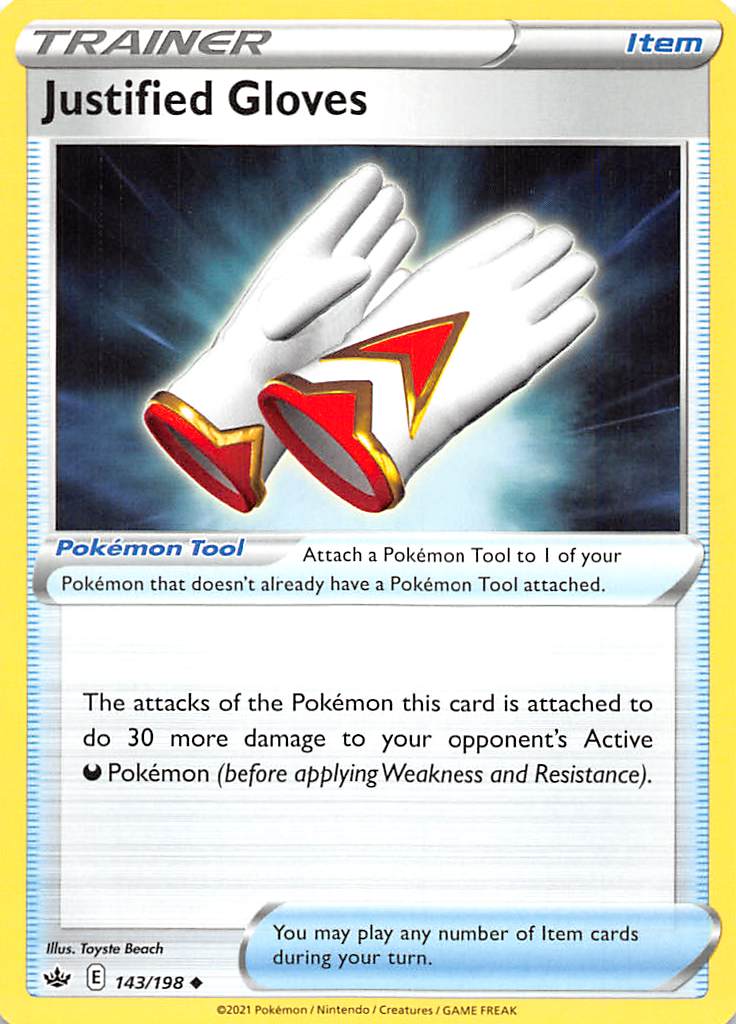 Justified Gloves (143/198) [Sword & Shield: Chilling Reign] | Card Merchant Takapuna