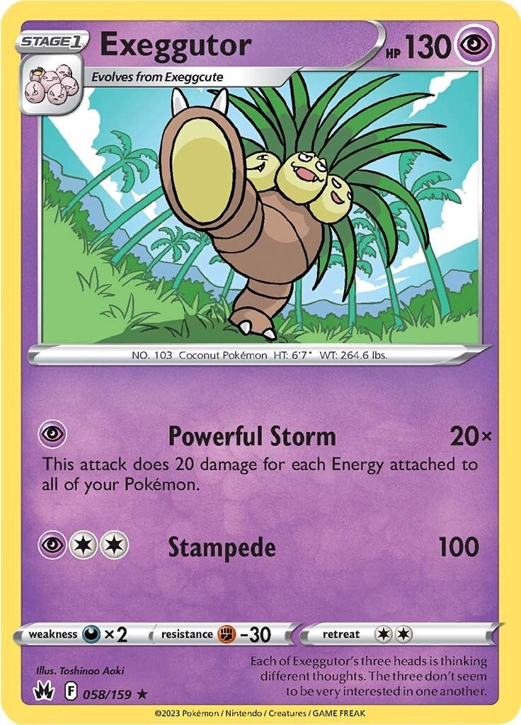 Exeggutor (058/159) [Sword & Shield: Crown Zenith] | Card Merchant Takapuna