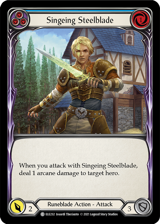 Singeing Steelblade (Blue) [ELE232] (Tales of Aria)  1st Edition Normal | Card Merchant Takapuna