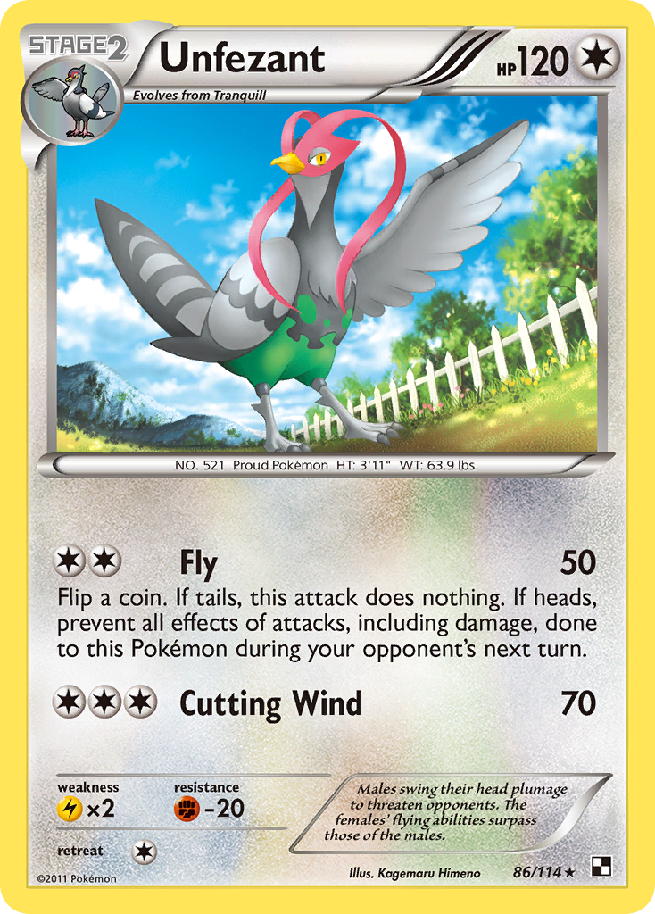 Unfezant (86/114) [Black & White: Base Set] | Card Merchant Takapuna
