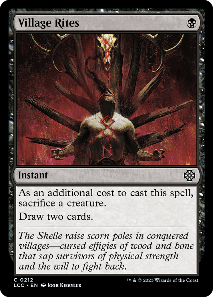 Village Rites [The Lost Caverns of Ixalan Commander] | Card Merchant Takapuna