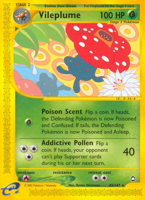 Vileplume (43/147) [Aquapolis] | Card Merchant Takapuna