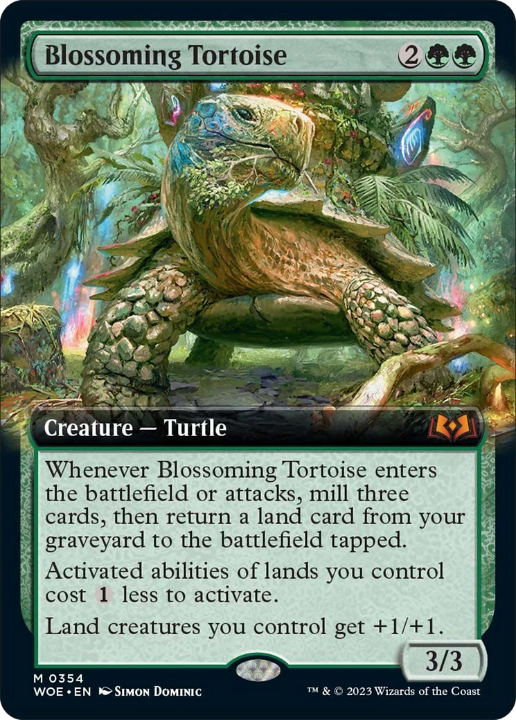 Blossoming Tortoise (Extended Art) [Wilds of Eldraine] | Card Merchant Takapuna