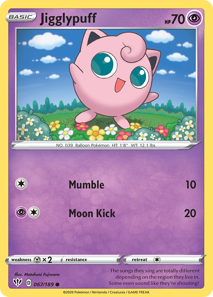 Jigglypuff (067/189) [Sword & Shield: Darkness Ablaze] | Card Merchant Takapuna