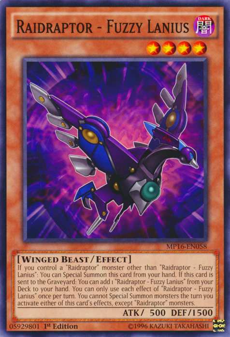 Raidraptor - Fuzzy Lanius [MP16-EN058] Common | Card Merchant Takapuna