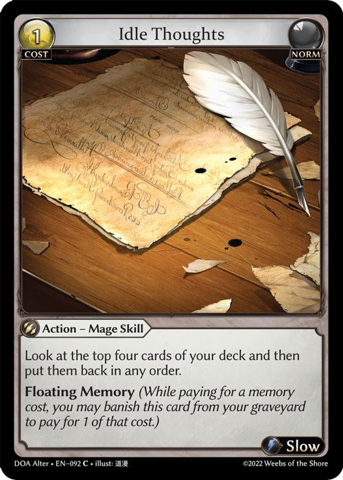 Idle Thoughts (092) [Dawn of Ashes: Alter Edition] | Card Merchant Takapuna