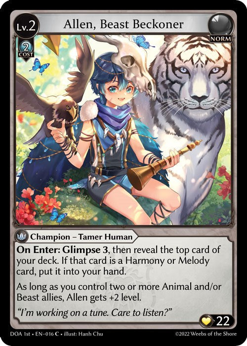 Allen, Beast Beckoner (016) [Dawn of Ashes: 1st Edition] | Card Merchant Takapuna