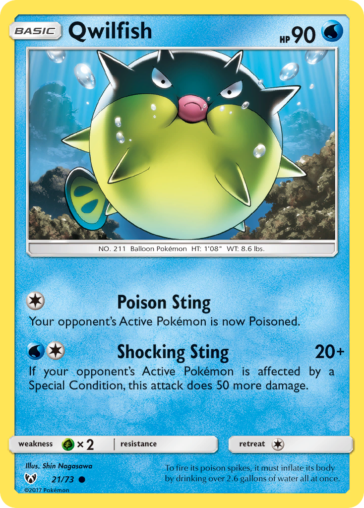 Qwilfish (21/73) [Sun & Moon: Shining Legends] | Card Merchant Takapuna