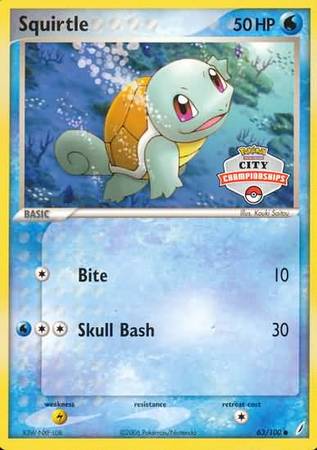 Squirtle (63/100) (City Championship Promo) [EX: Crystal Guardians] | Card Merchant Takapuna