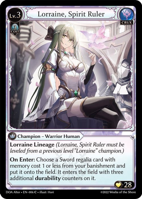 Lorraine, Spirit Ruler (006) [Dawn of Ashes: Alter Edition] | Card Merchant Takapuna