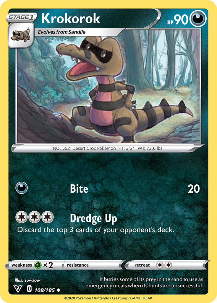 Krokorok (108/185) [Sword & Shield: Vivid Voltage] | Card Merchant Takapuna