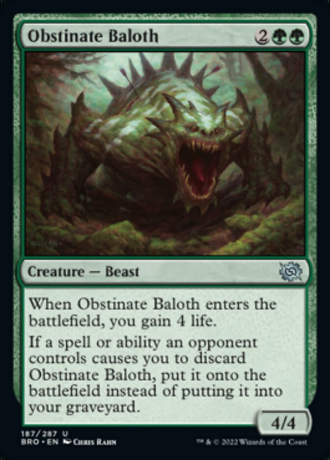 Obstinate Baloth [The Brothers' War] | Card Merchant Takapuna