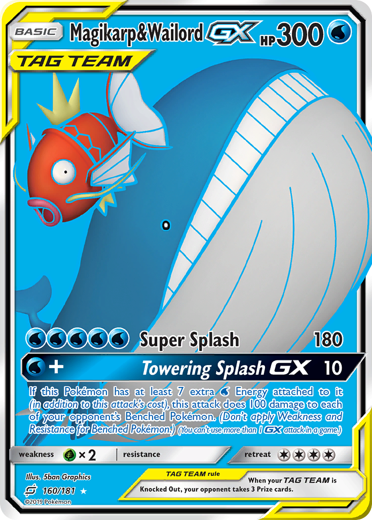 Magikarp & Wailord GX (160/181) [Sun & Moon: Team Up] | Card Merchant Takapuna