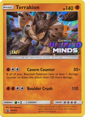 Terrakion (SM205) (Staff Prerelease Promo) [Sun & Moon: Black Star Promos] | Card Merchant Takapuna