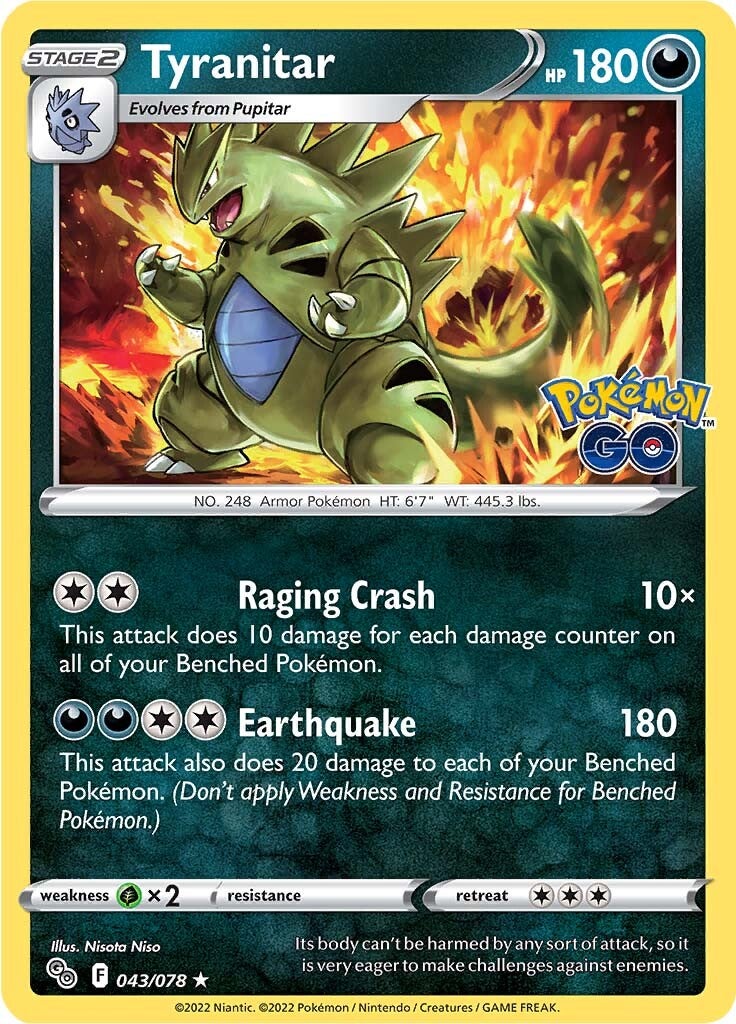 Tyranitar (043/078) [Pokémon GO] | Card Merchant Takapuna