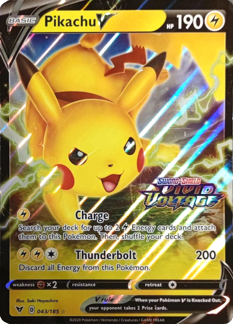 Pikachu V (043/185) (Vivid Voltage Stamp) [Sword & Shield: Vivid Voltage] | Card Merchant Takapuna