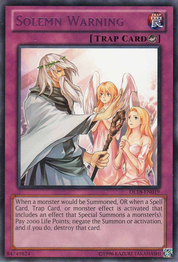 Solemn Warning (Purple) [DL18-EN019] Rare | Card Merchant Takapuna