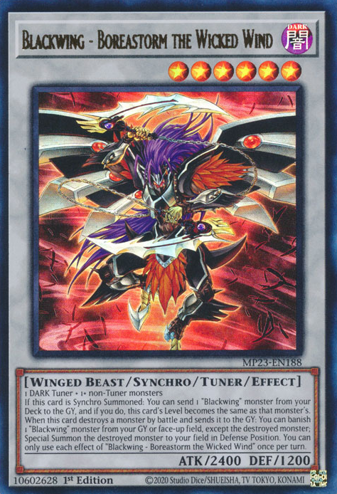 Blackwing - Boreastorm the Wicked Wind [MP23-EN188] Ultra Rare | Card Merchant Takapuna