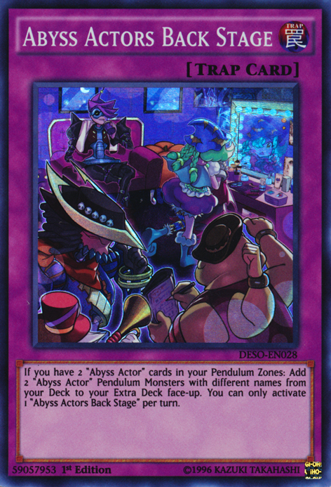 Abyss Actors Back Stage [DESO-EN028] Super Rare | Card Merchant Takapuna