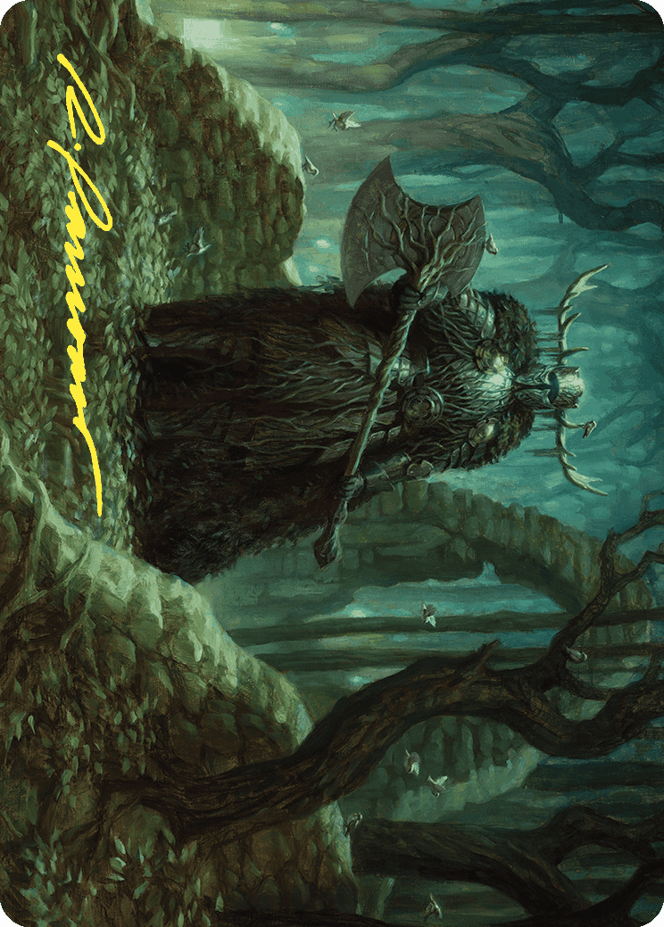 Mosswood Dreadknight Art Card (Gold-Stamped Signature) [Wilds of Eldraine Art Series] | Card Merchant Takapuna