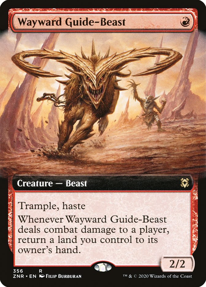 Wayward Guide-Beast (Extended Art) [Zendikar Rising] | Card Merchant Takapuna