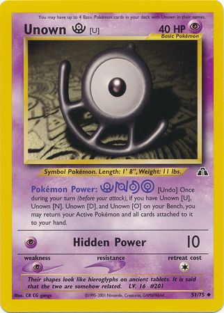 Unown [U] (51/75) [Neo Discovery Unlimited] | Card Merchant Takapuna