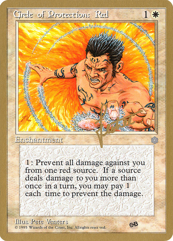 Circle of Protection: Red (Bertrand Lestree) (SB) (ICE) [Pro Tour Collector Set] | Card Merchant Takapuna