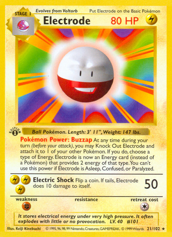 Electrode (21/102) (Shadowless) [Base Set 1st Edition] | Card Merchant Takapuna