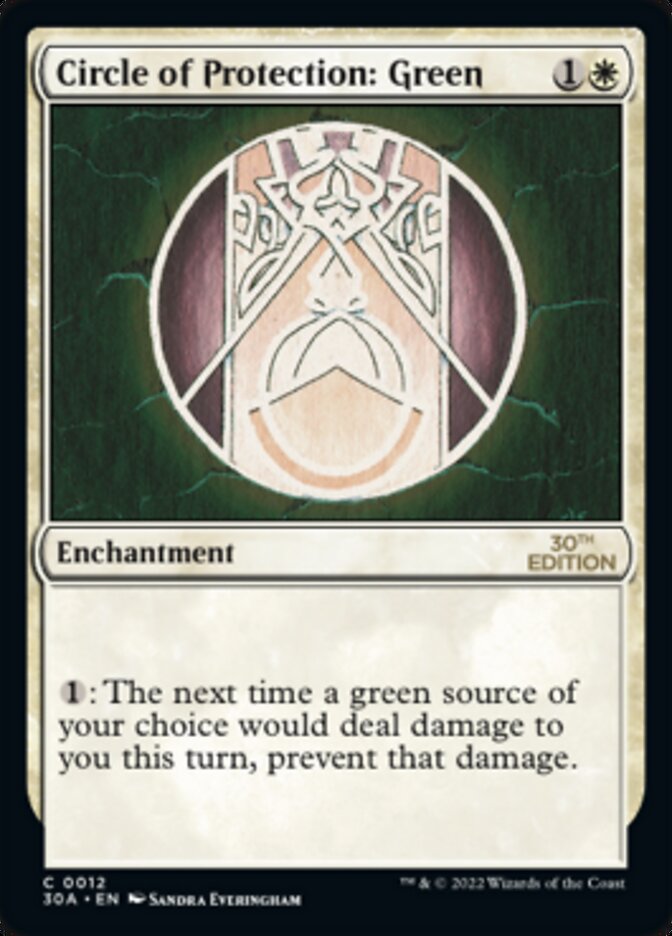 Circle of Protection: Green [30th Anniversary Edition] | Card Merchant Takapuna