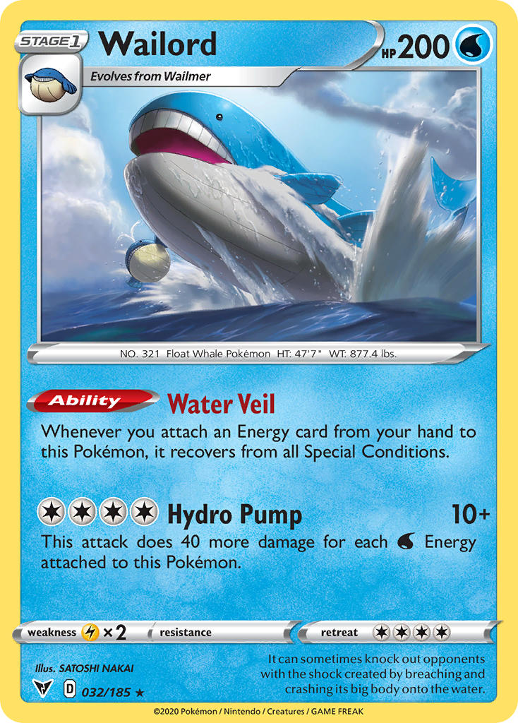 Wailord (032/185) [Sword & Shield: Vivid Voltage] | Card Merchant Takapuna