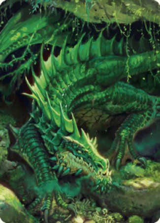 Lurking Green Dragon Art Card [Commander Legends: Battle for Baldur's Gate Art Series] | Card Merchant Takapuna