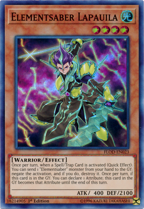 Elementsaber Lapauila [FLOD-EN023] Super Rare | Card Merchant Takapuna