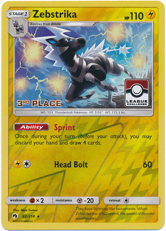 Zebstrika (82/214) (League Promo 3rd Place) [Sun & Moon: Lost Thunder] | Card Merchant Takapuna