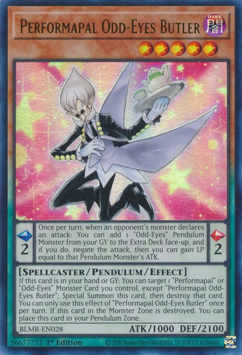 Performapal Odd-Eyes Butler [BLMR-EN028] Ultra Rare | Card Merchant Takapuna