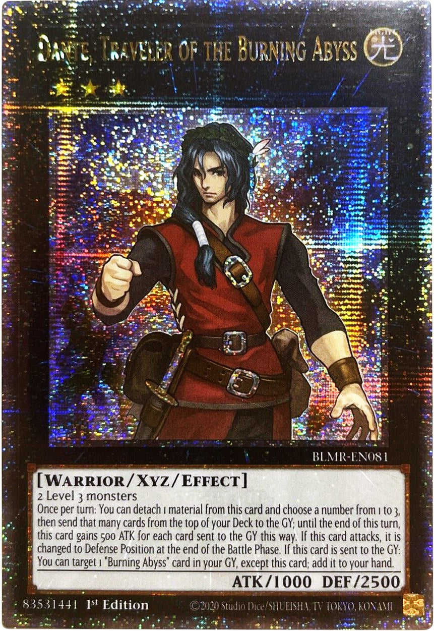 Dante, Traveler of the Burning Abyss [BLMR-EN081] Quarter Century Secret Rare | Card Merchant Takapuna