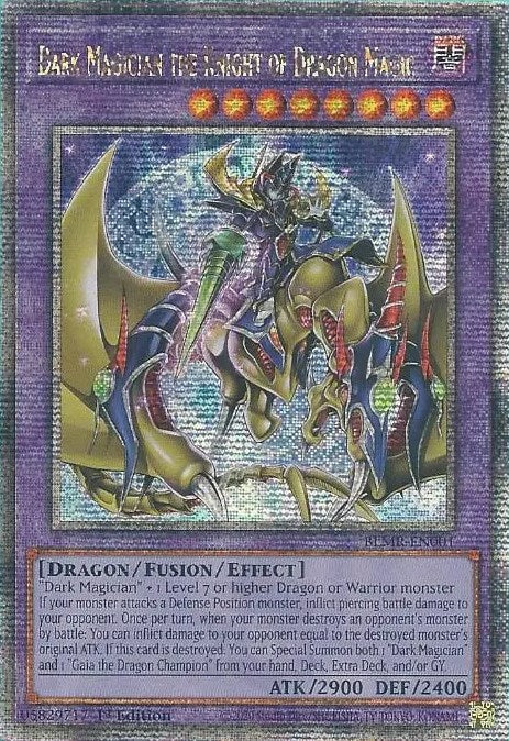 Dark Magician the Knight of Dragon Magic [BLMR-EN001] Quarter Century Secret Rare | Card Merchant Takapuna
