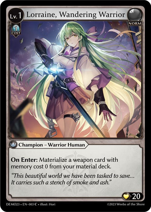 Lorraine, Wandering Warrior (003) [2023 Demo Deck] | Card Merchant Takapuna